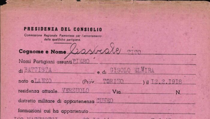 Partigiano TITO CASTRALE